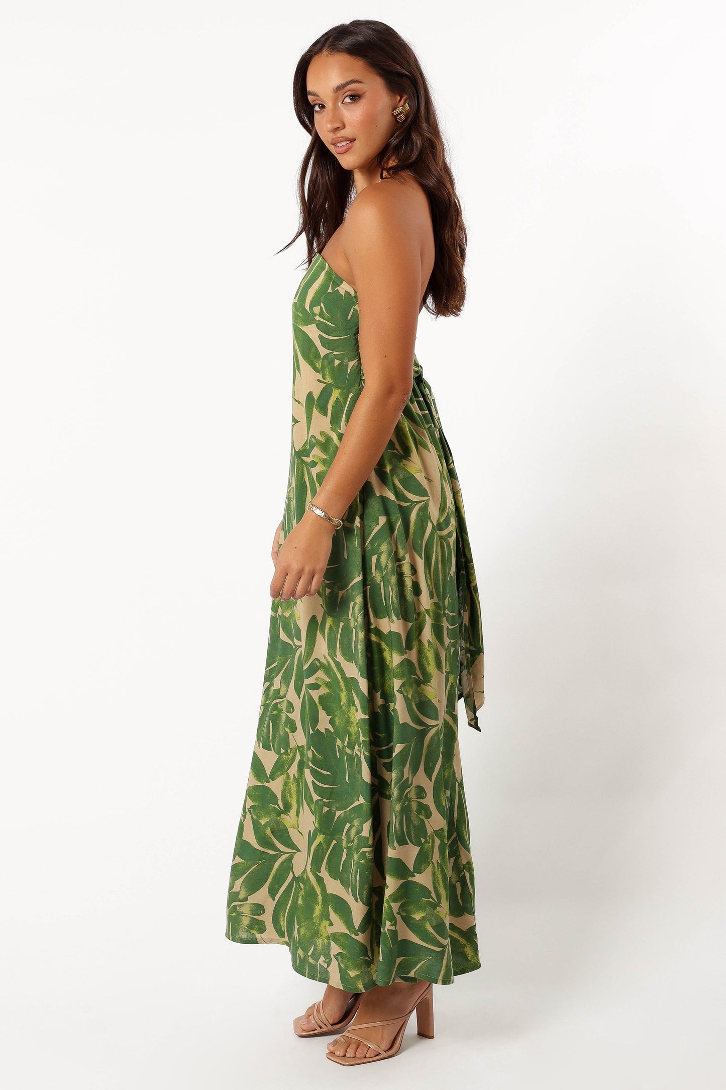 Penny Strapless Midi Dress - Ibiza Palm