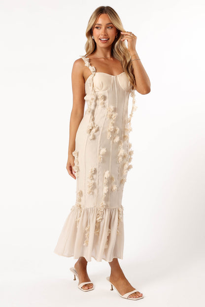 Posedly Midi Dress - Cream
