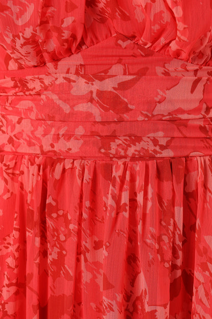 Primrose Halterneck Maxi Dress - Red Floral