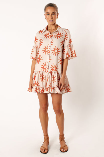 Ren Long Sleeve Mini Dress - Soleil