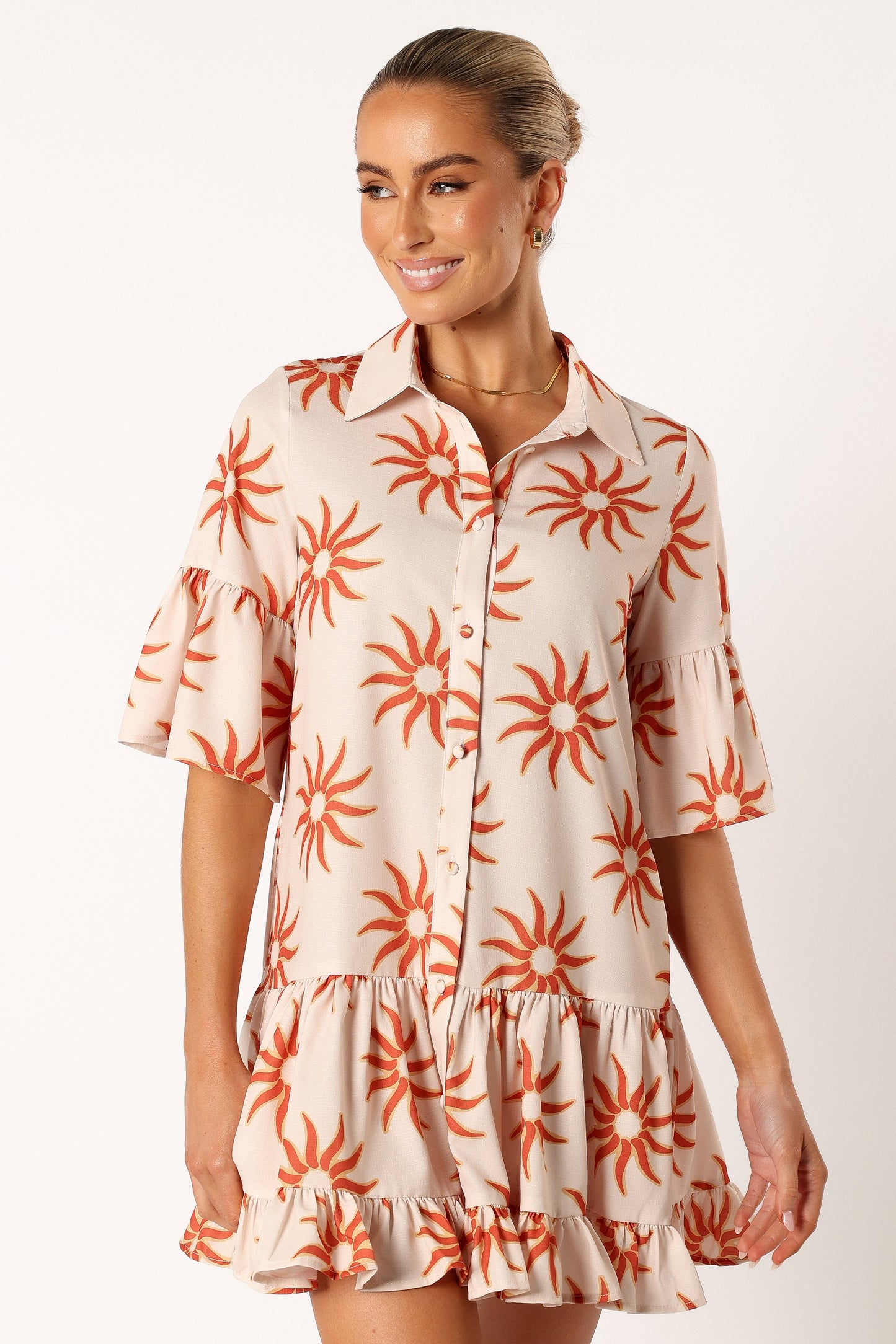 Ren Long Sleeve Mini Dress - Soleil