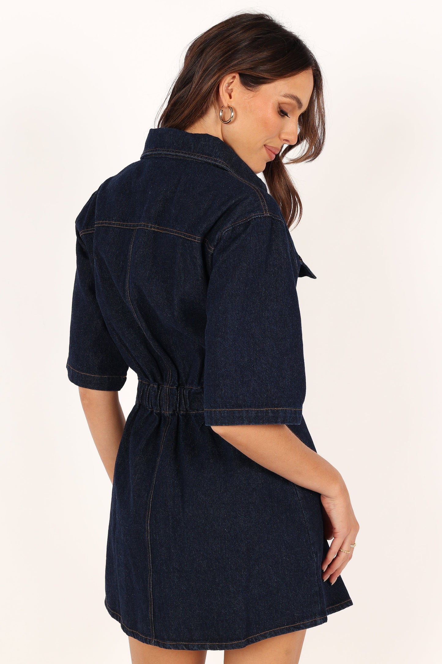 Hailey Denim Mini Dress - Dark Denim
