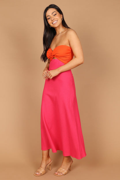 Rosetta Dress - Fuchsia/Orange