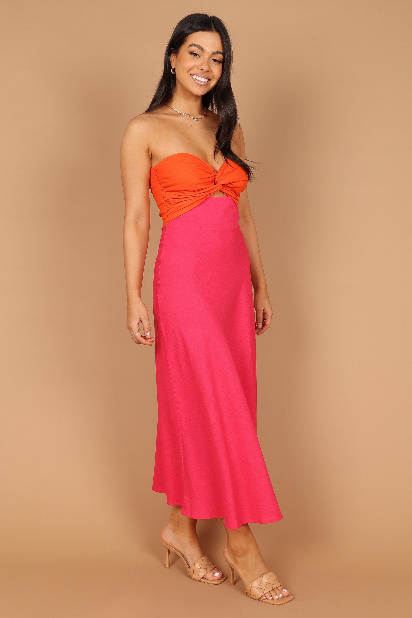 Rosetta Dress - Fuchsia/Orange