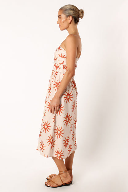 Ryder Strapless Midi Dress - Soleil