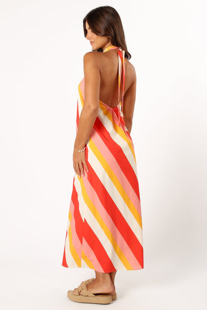 Sabbia Maxi Dress - Pink Stripe