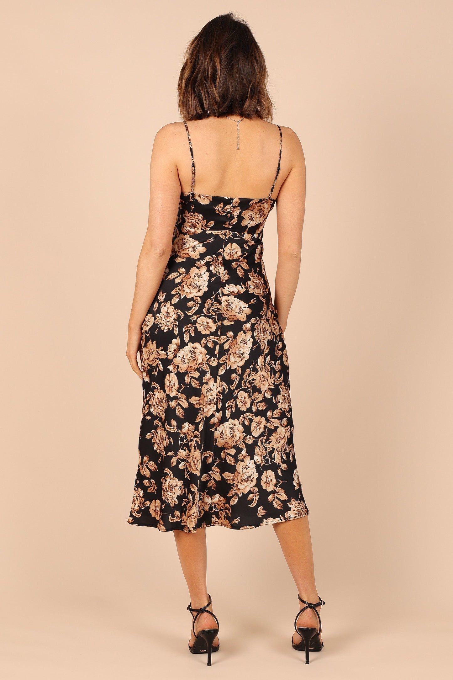 Saga Cut Out Midi Dress - Black Floral