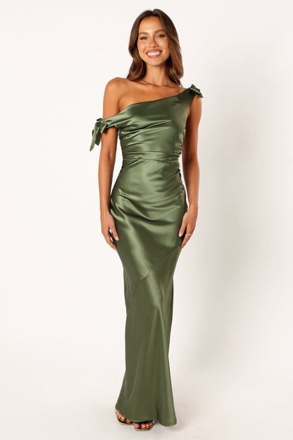 Selma Off Shoulder Maxi Dress - Olive