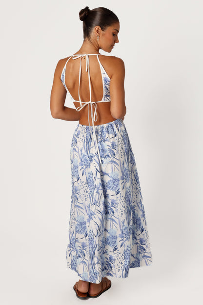 Sena Midi Dress - Blue Floral