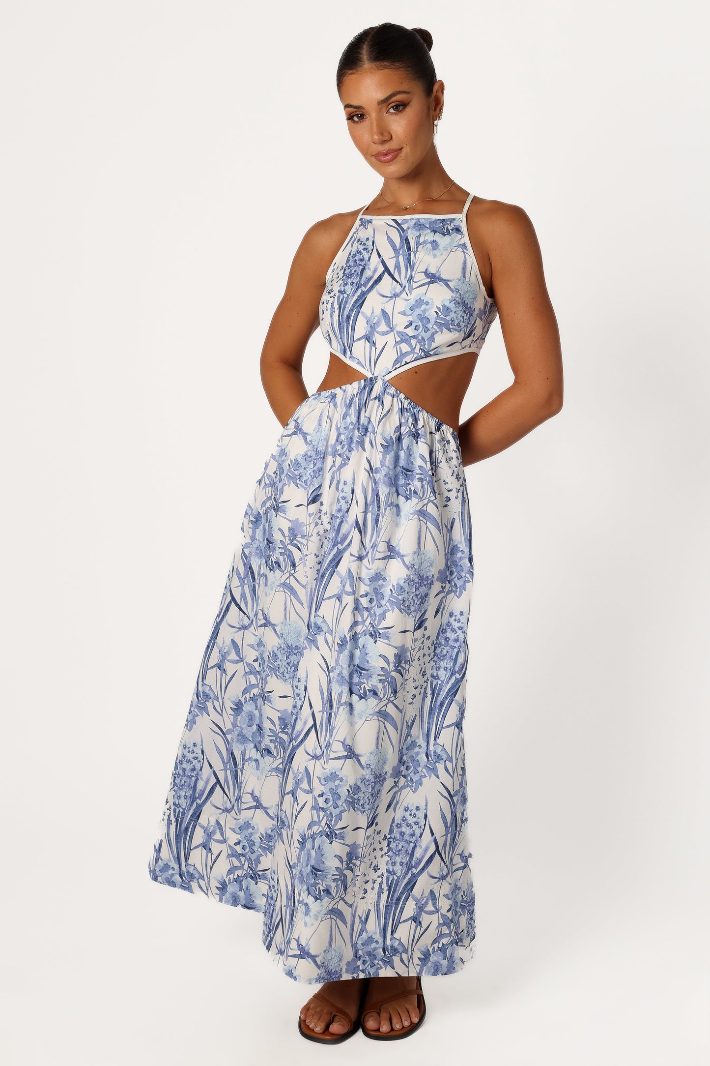 Sena Midi Dress - Blue Floral