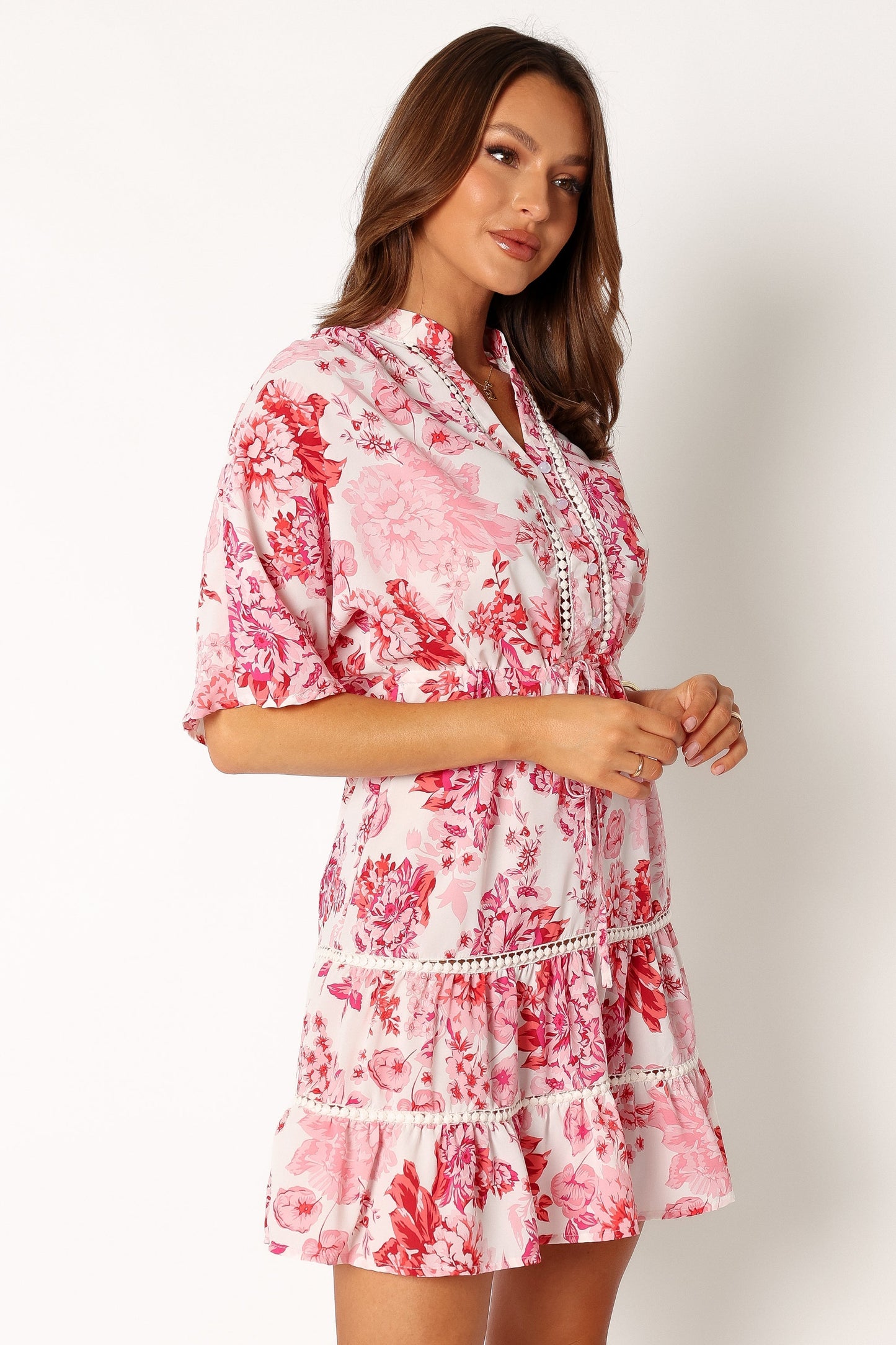 Sienna Long Sleeve Mini Dress - Pink