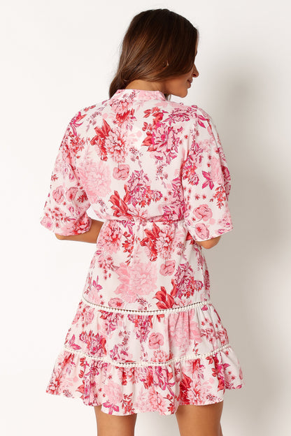 Sienna Long Sleeve Mini Dress - Pink