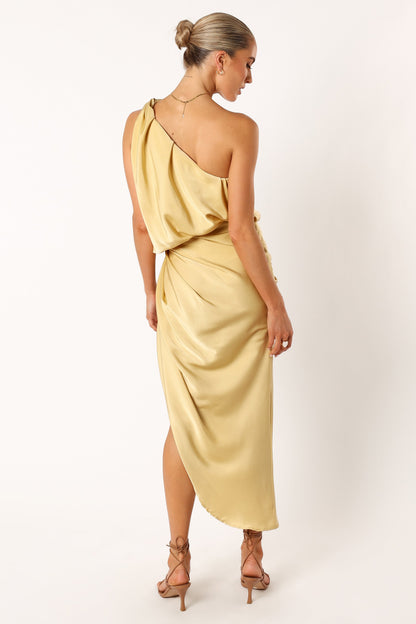Sonny One Shoulder Midi Dress - Mustard