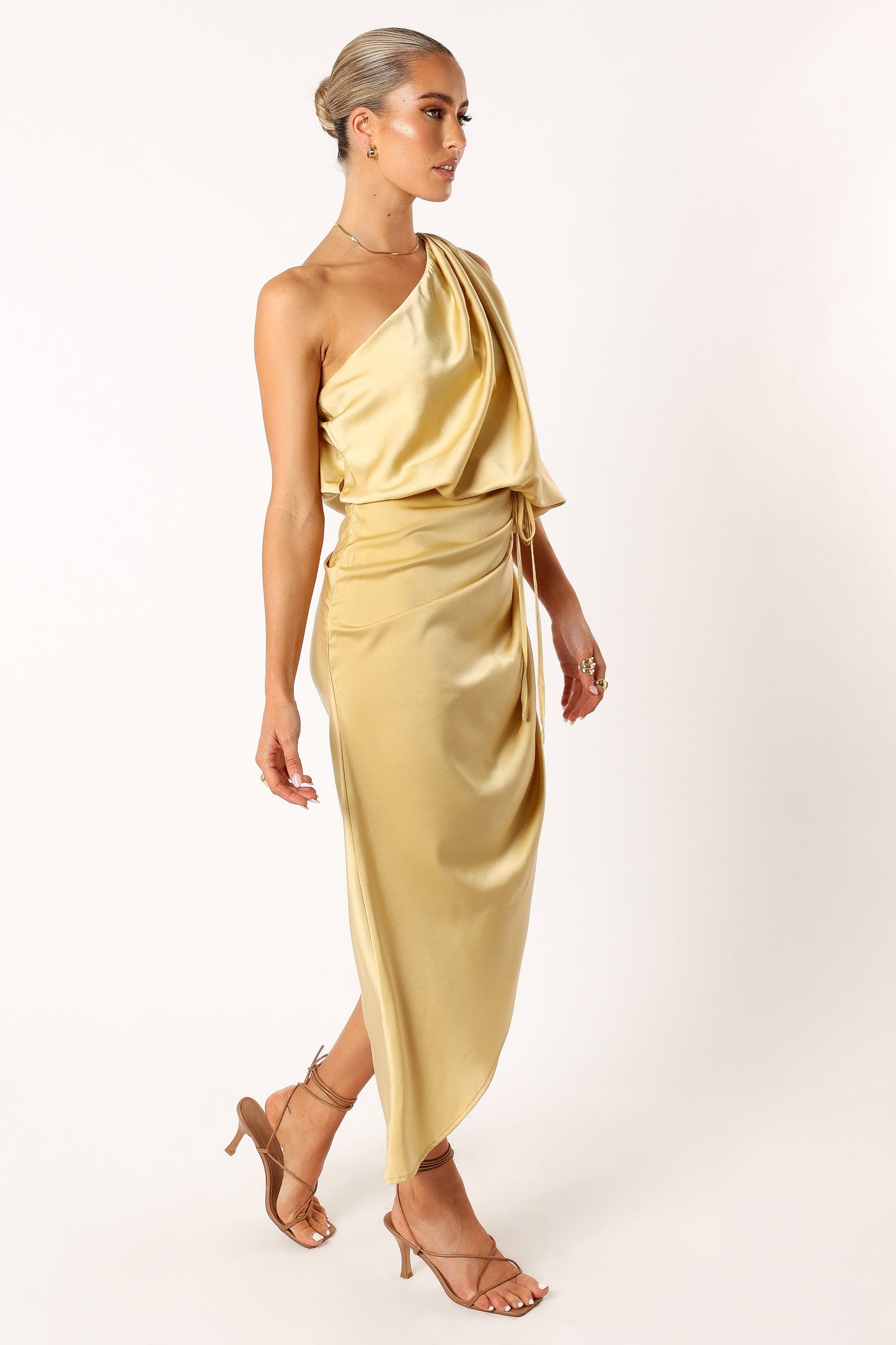 Sonny One Shoulder Midi Dress - Mustard