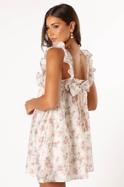 Sunnie Dress - Ivory Pink Floral