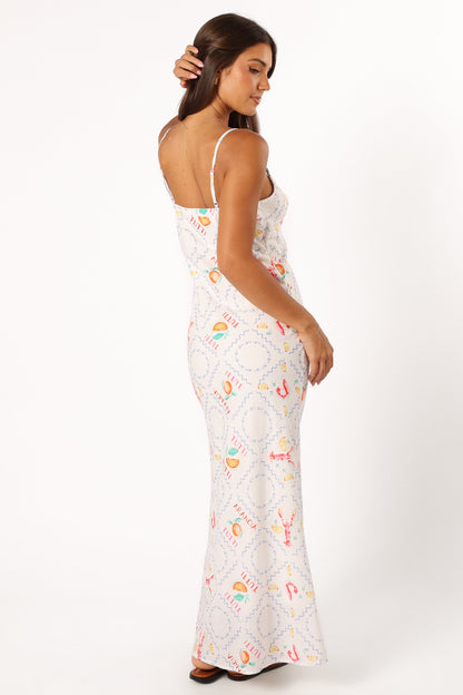 Surri Midi Slip Dress - White