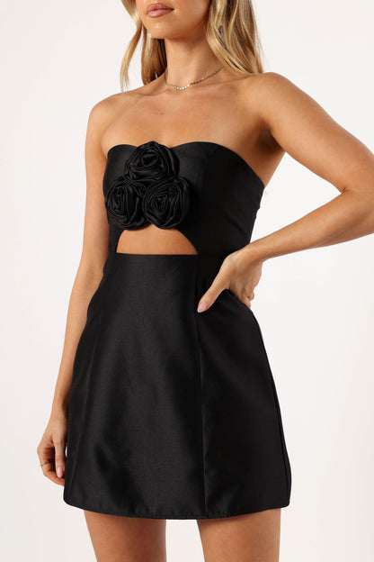 Te Amo Strapless Mini Dress - Black