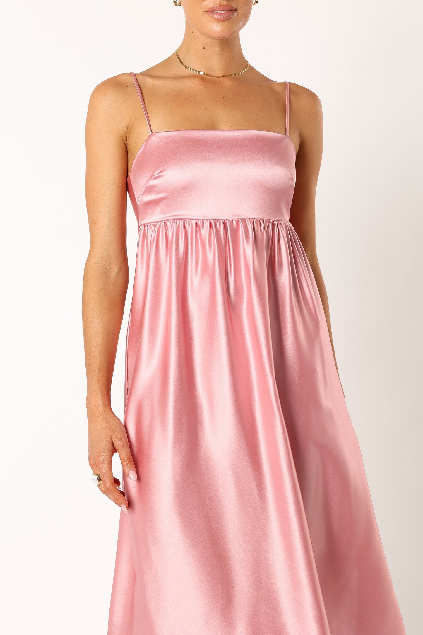 Teagan Bow Back Midi Dress - Soft Pink