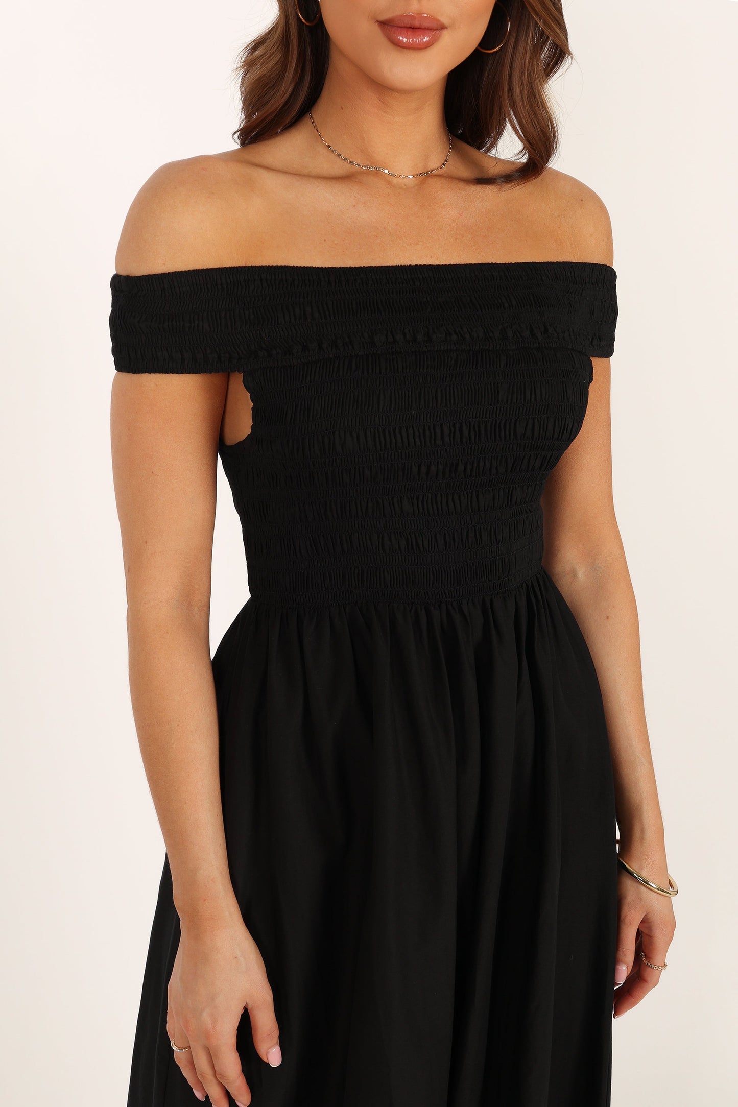 Tessa Off Shoulder Maxi Dress - Black