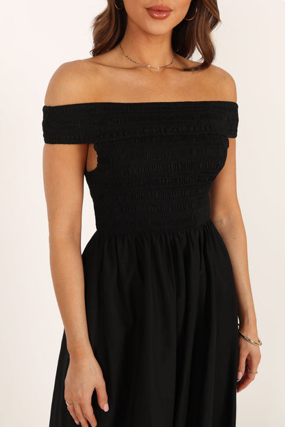 Tessa Off Shoulder Maxi Dress - Black