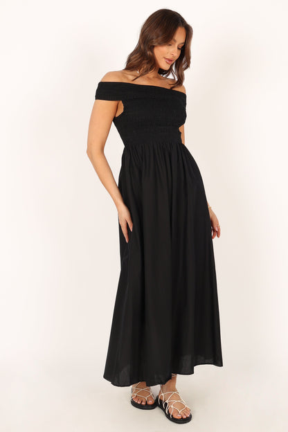 Tessa Off Shoulder Maxi Dress - Black