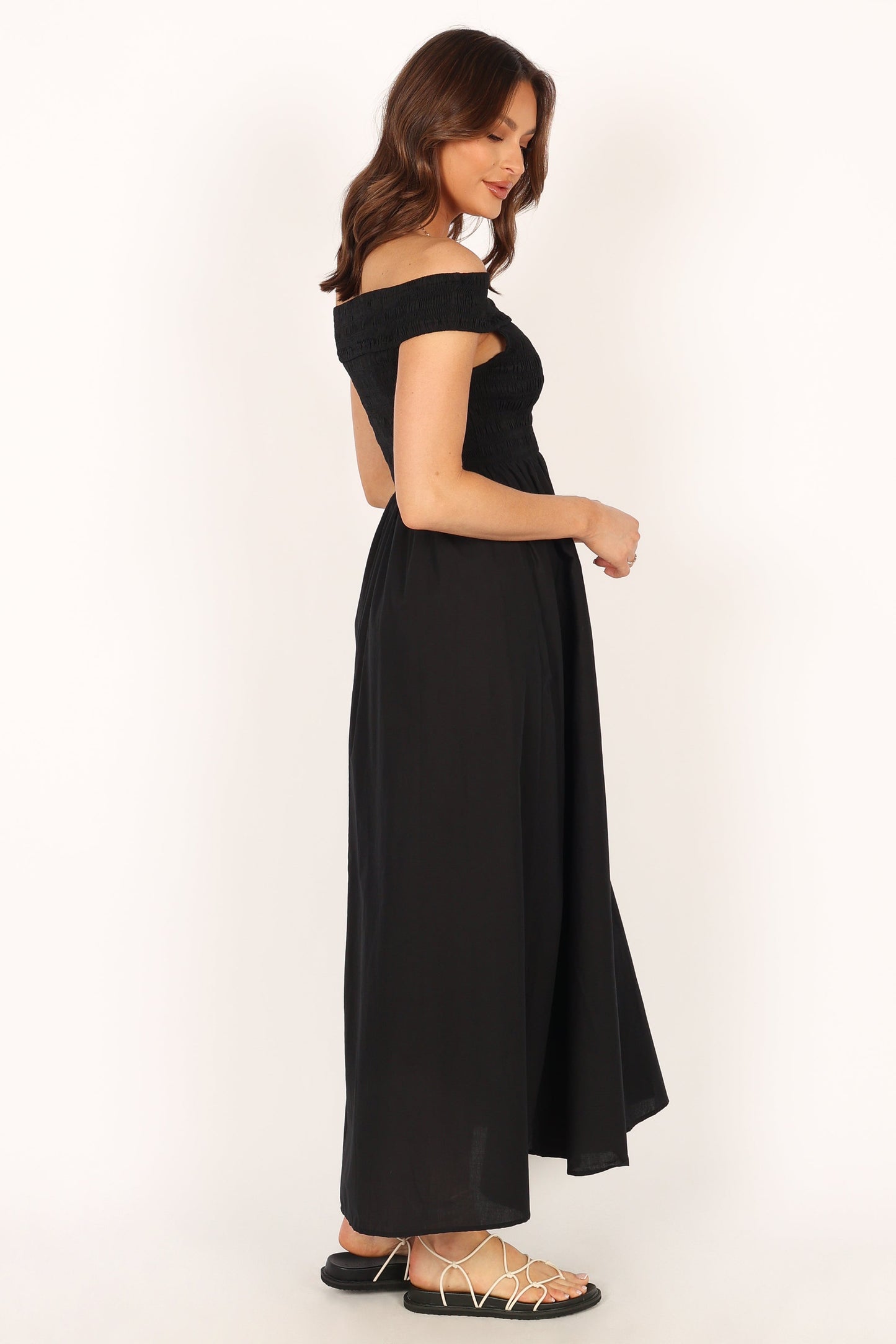Tessa Off Shoulder Maxi Dress - Black