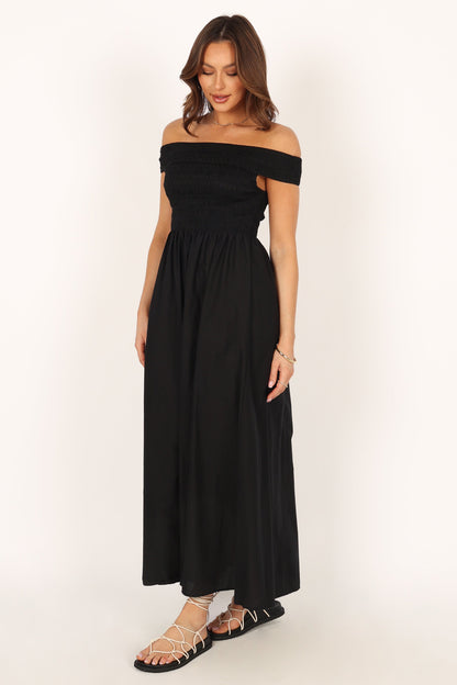 Tessa Off Shoulder Maxi Dress - Black