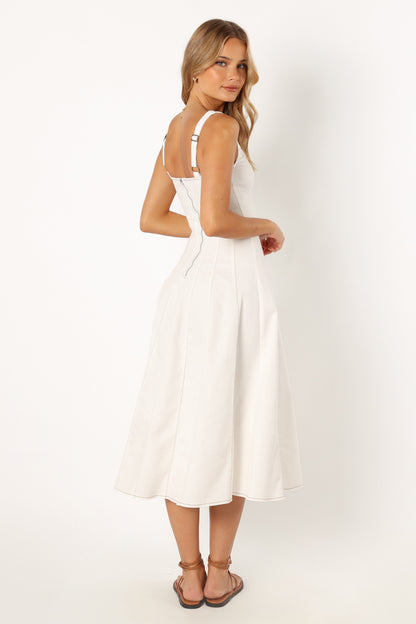 Una Midi Dress - White