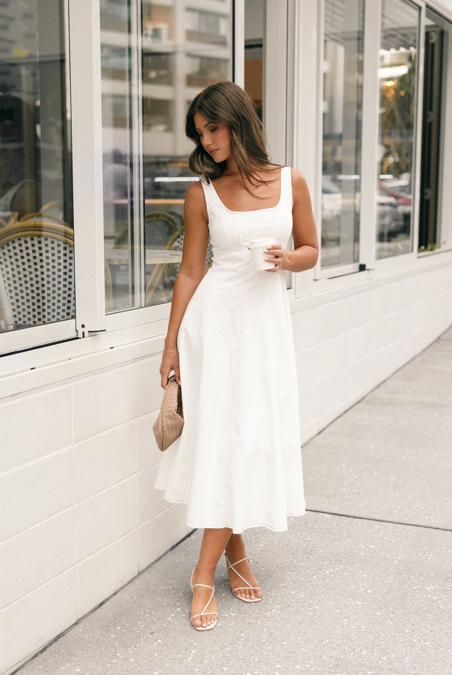 Una Midi Dress - White