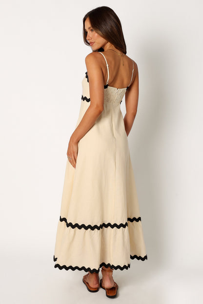 Yana Maxi Dress - Cream Black