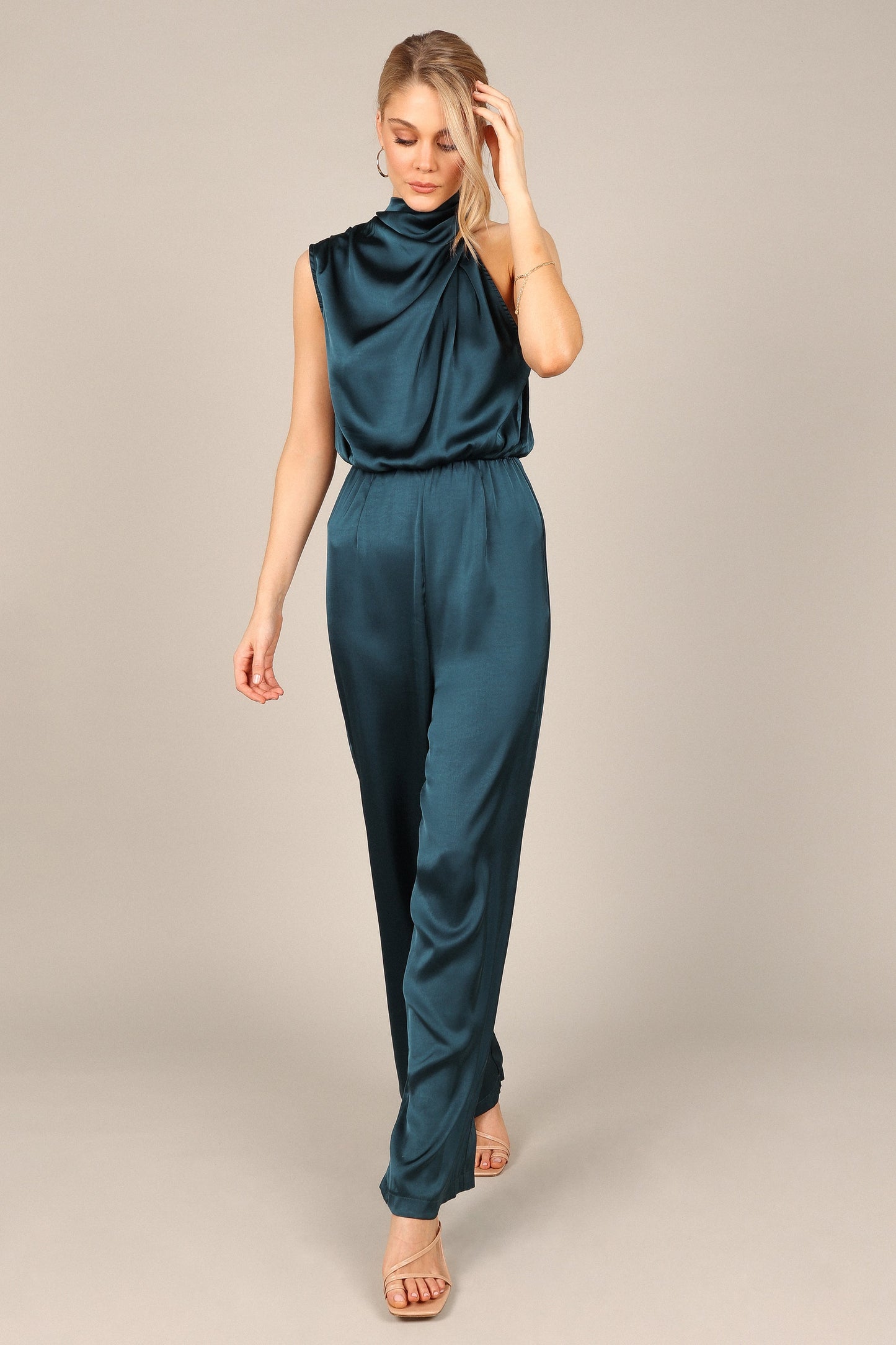 Savannah One Shoulder Jumpsuit - Teal