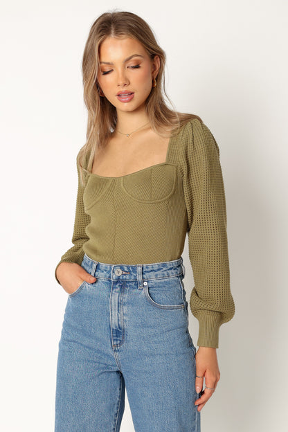 Madalyn Knit Sweater - Olive