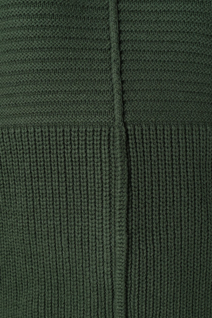 Meredith Ribbed Crewneck Knit Sweater - Green