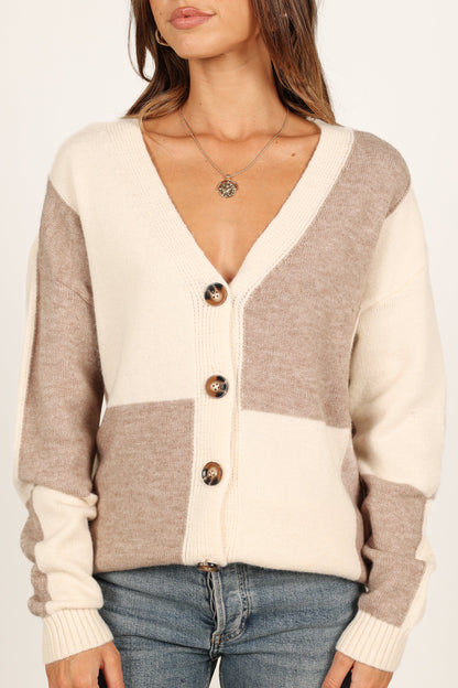 Millie Large Check Cardigan - Multi