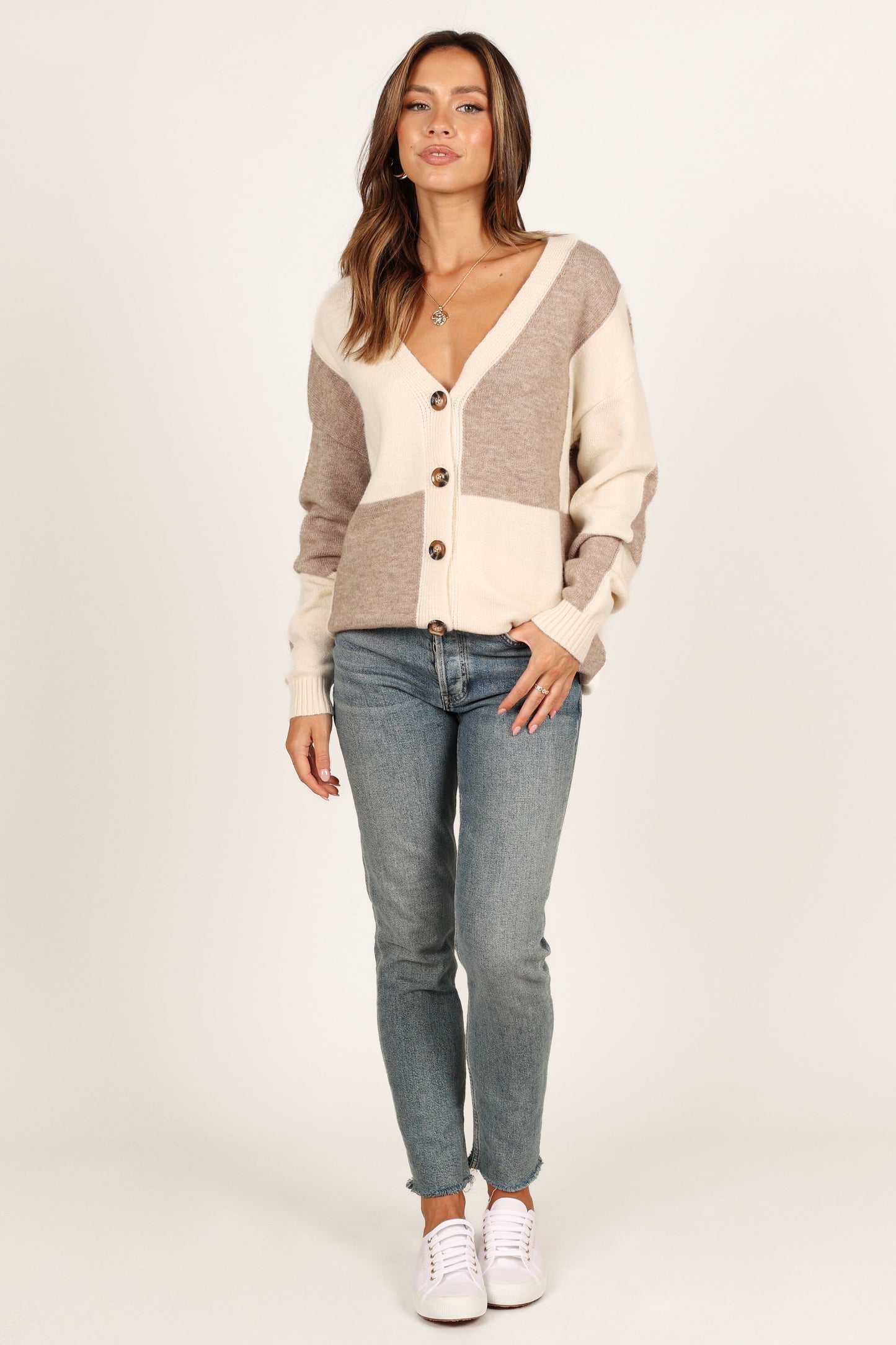 Millie Large Check Cardigan - Multi