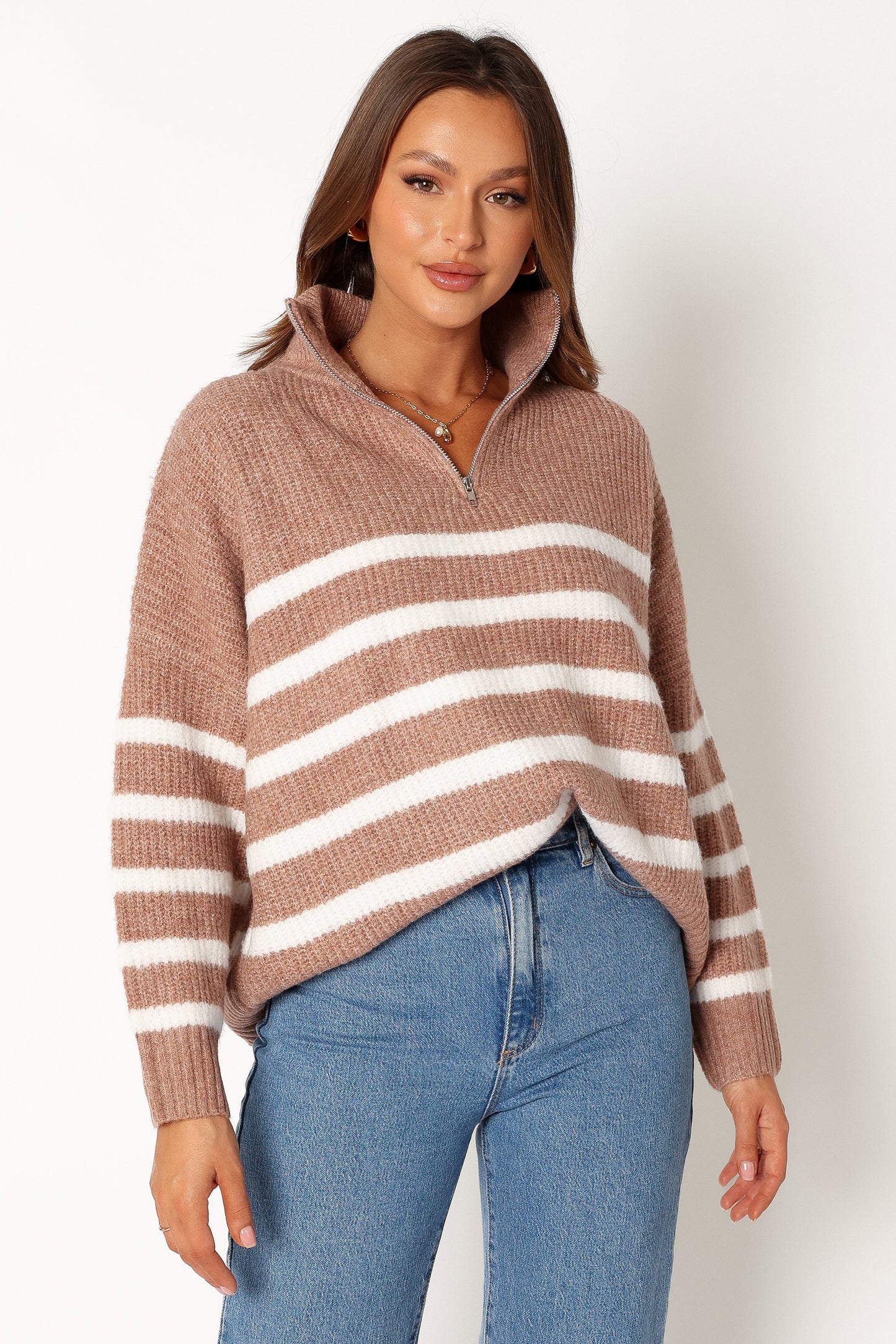 Miranda Knit Sweater - Taupe