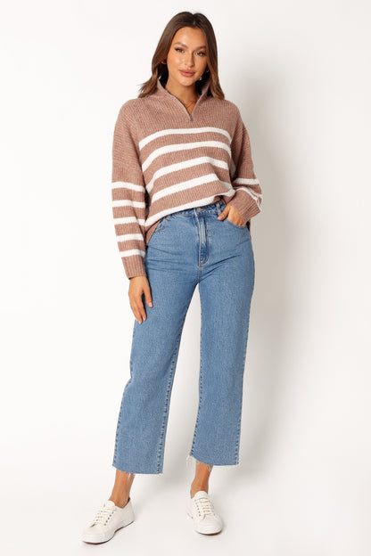 Miranda Knit Sweater - Taupe