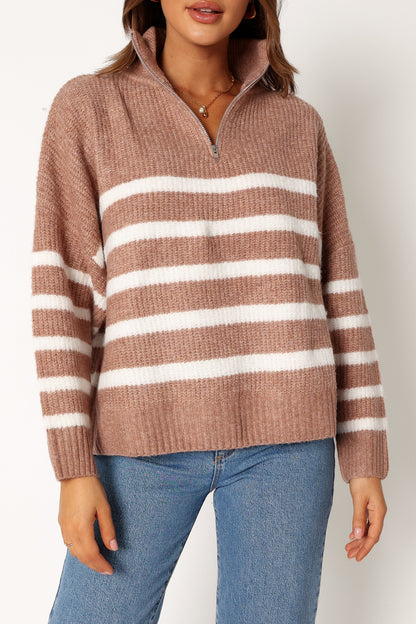 Miranda Knit Sweater - Taupe