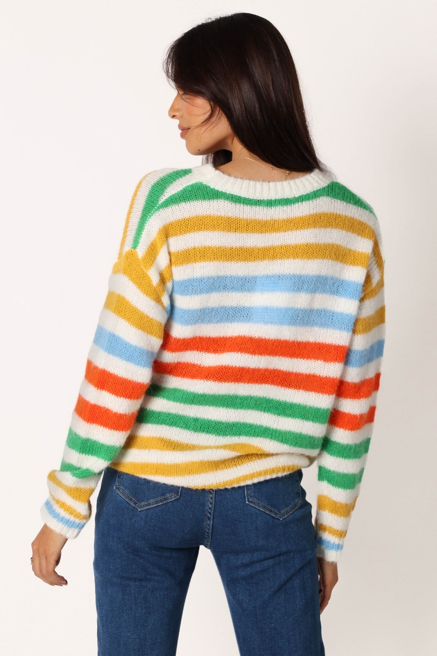 Sasha Multi Stripe Crewneck Knit Sweater - Multi