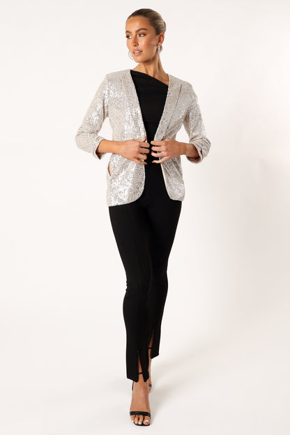 Camille Sequin Blazer - Silver