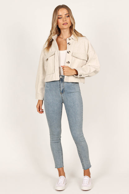 Liliana Double Pocket Jacket - Cream