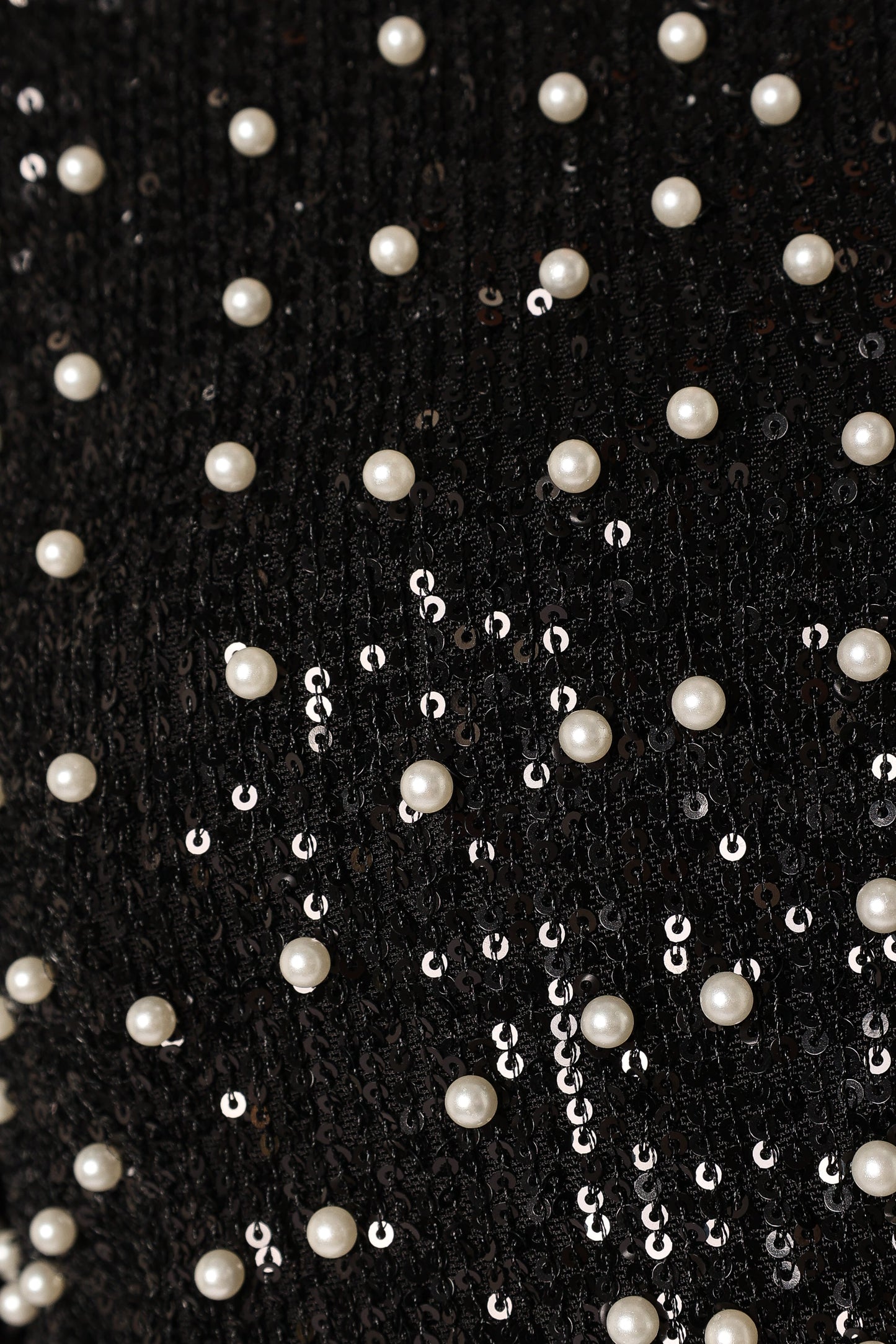 Monica All Over Pearl Crop Jacket - Black