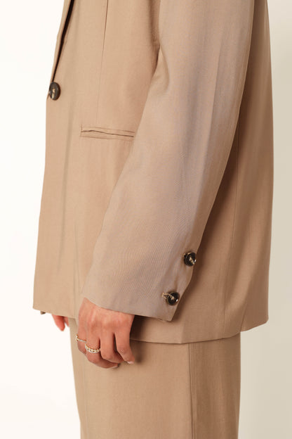 Noelle Oversized Blazer - Light Brown