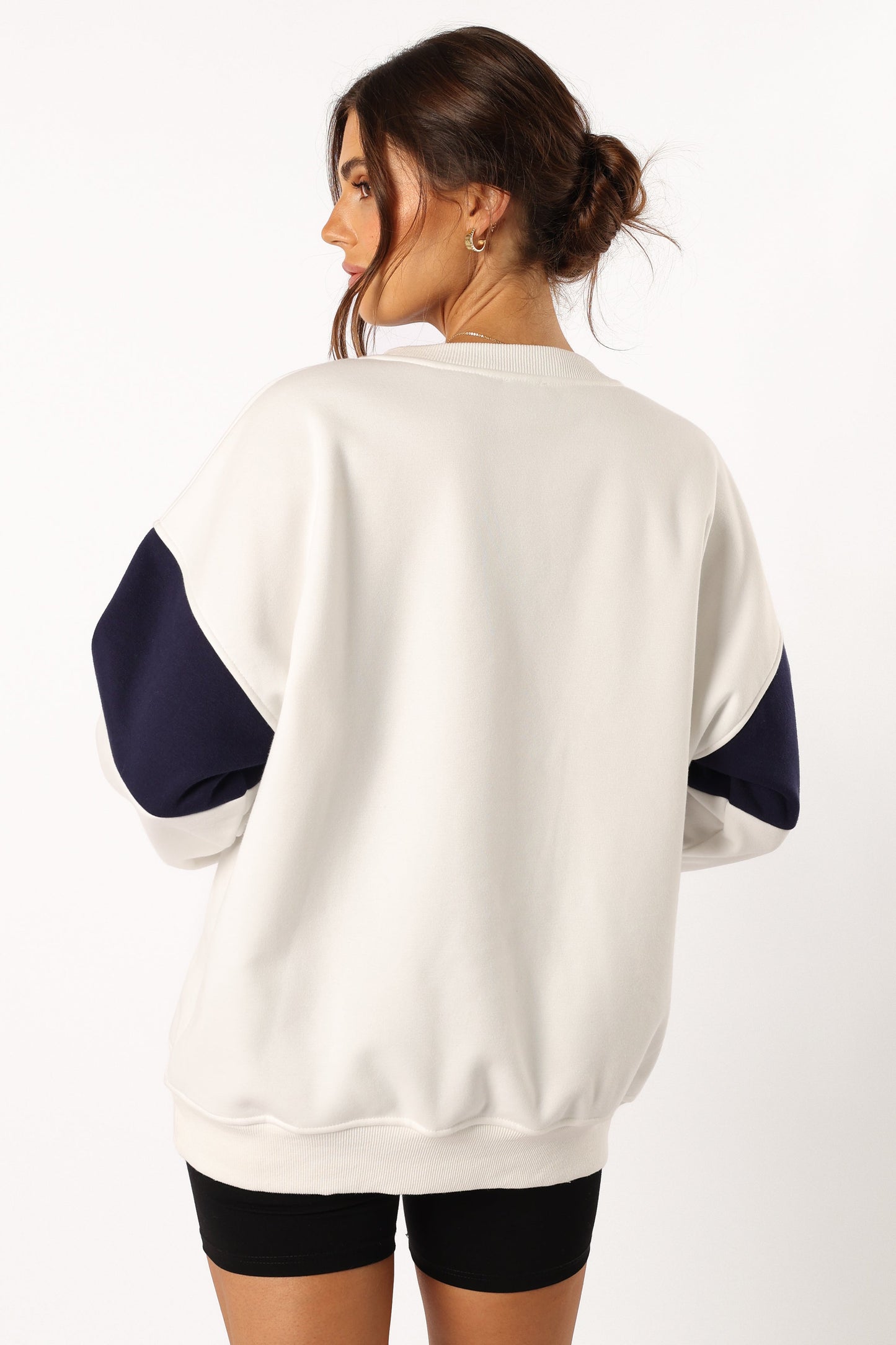 Portland Colorblock Oversized Sweatshirt - White Navy
