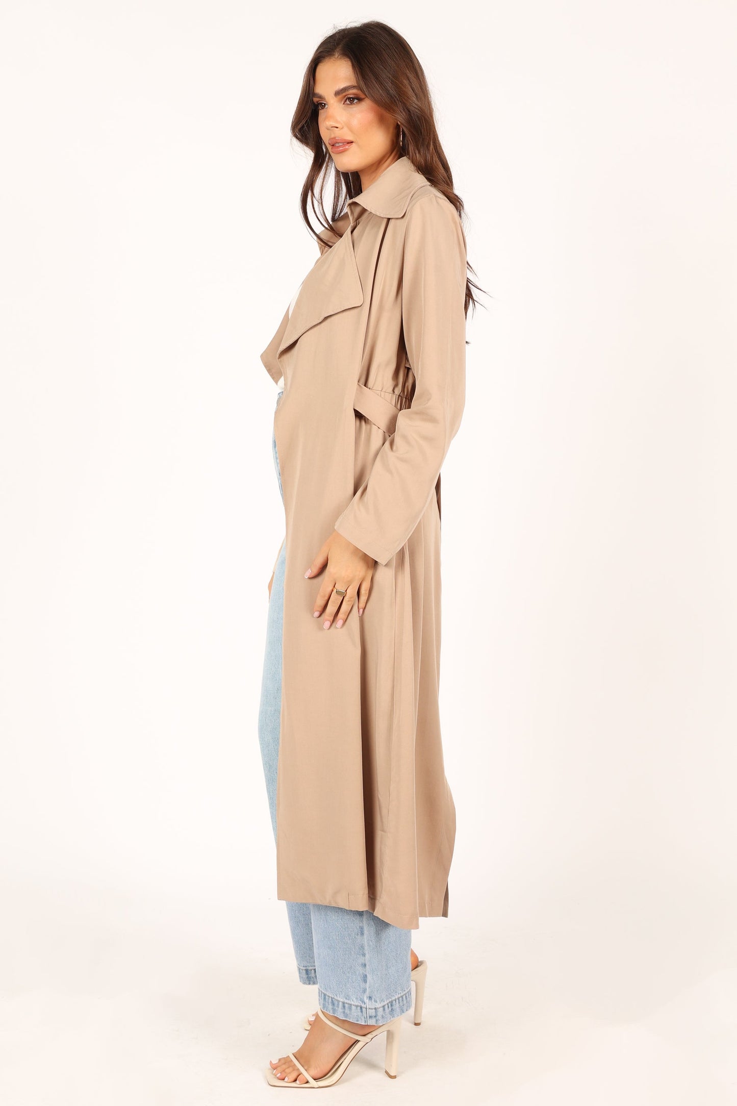 Robyn Tie Front Trench Coat - Beige