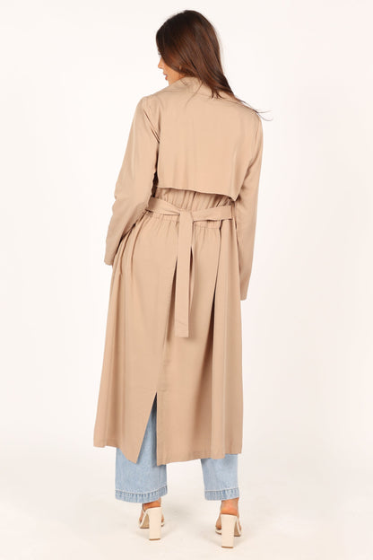 Robyn Tie Front Trench Coat - Beige