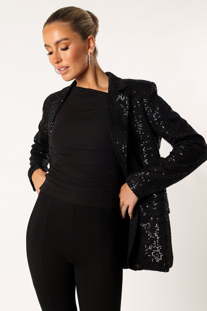 Sawyer Sequin Blazer - Black