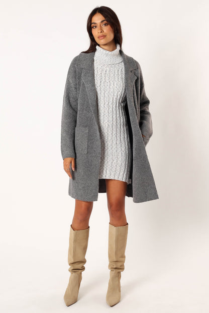 Skylar Open Front Coatigan - Grey