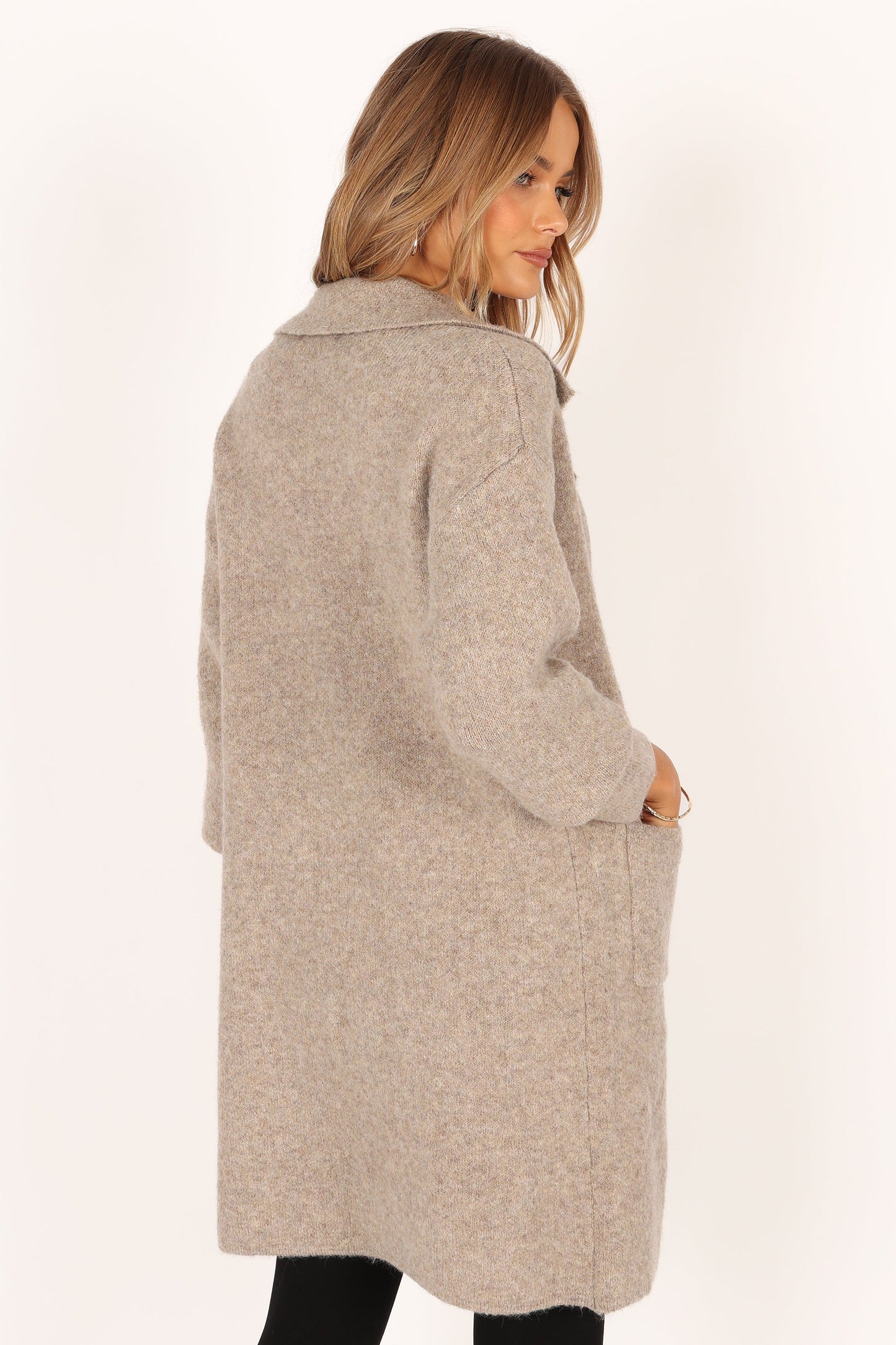 Skylar Open Front Coatigan - Taupe