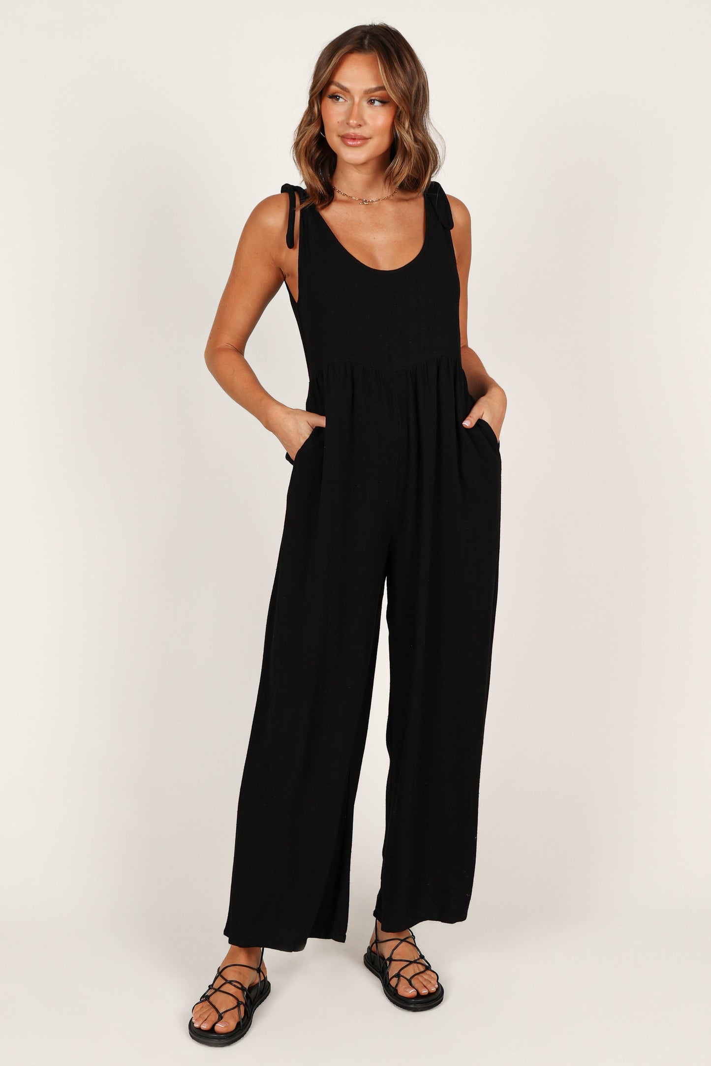 Ayla Linen Jumpsuit - Black